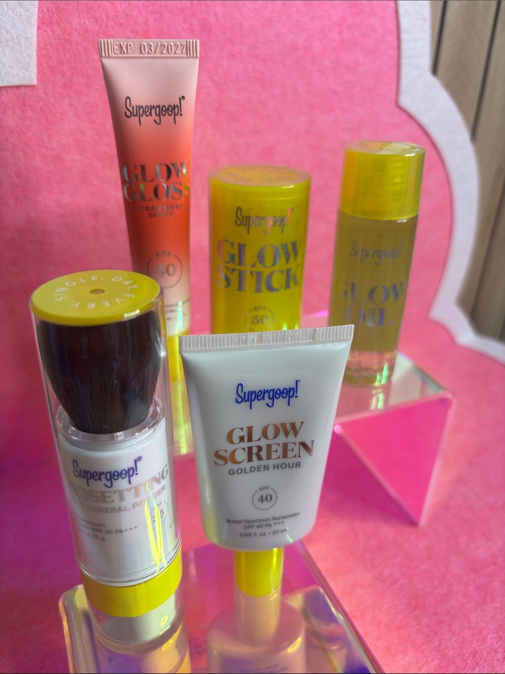 Supergoop bundle skincare sunscreen lipgloss